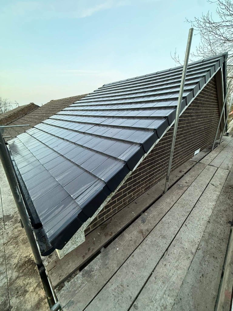 new tile roof installation