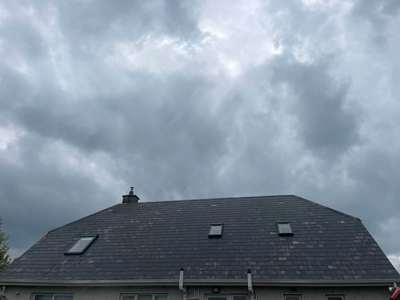 slate roof cleaned