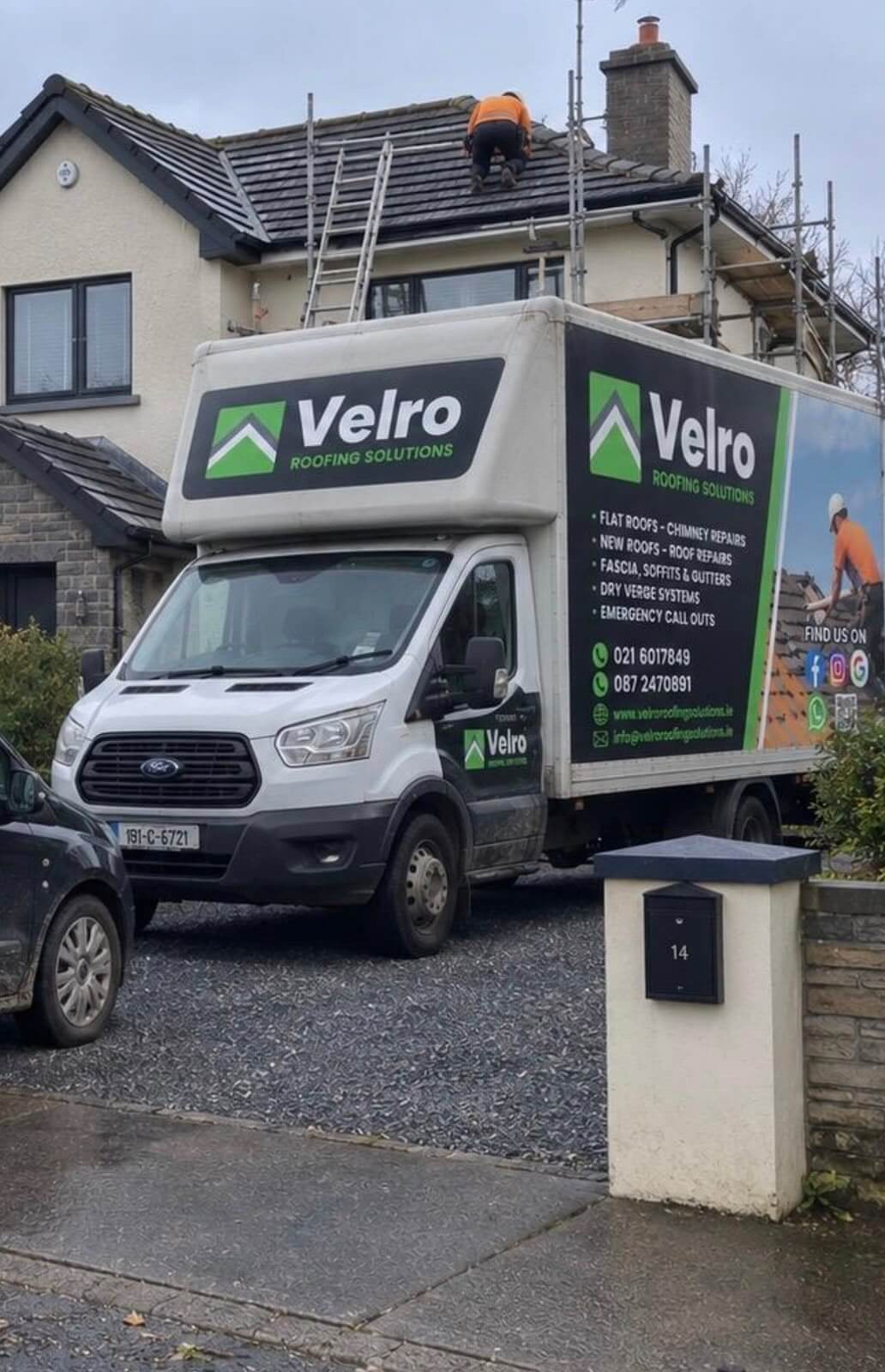 velro roofing truck